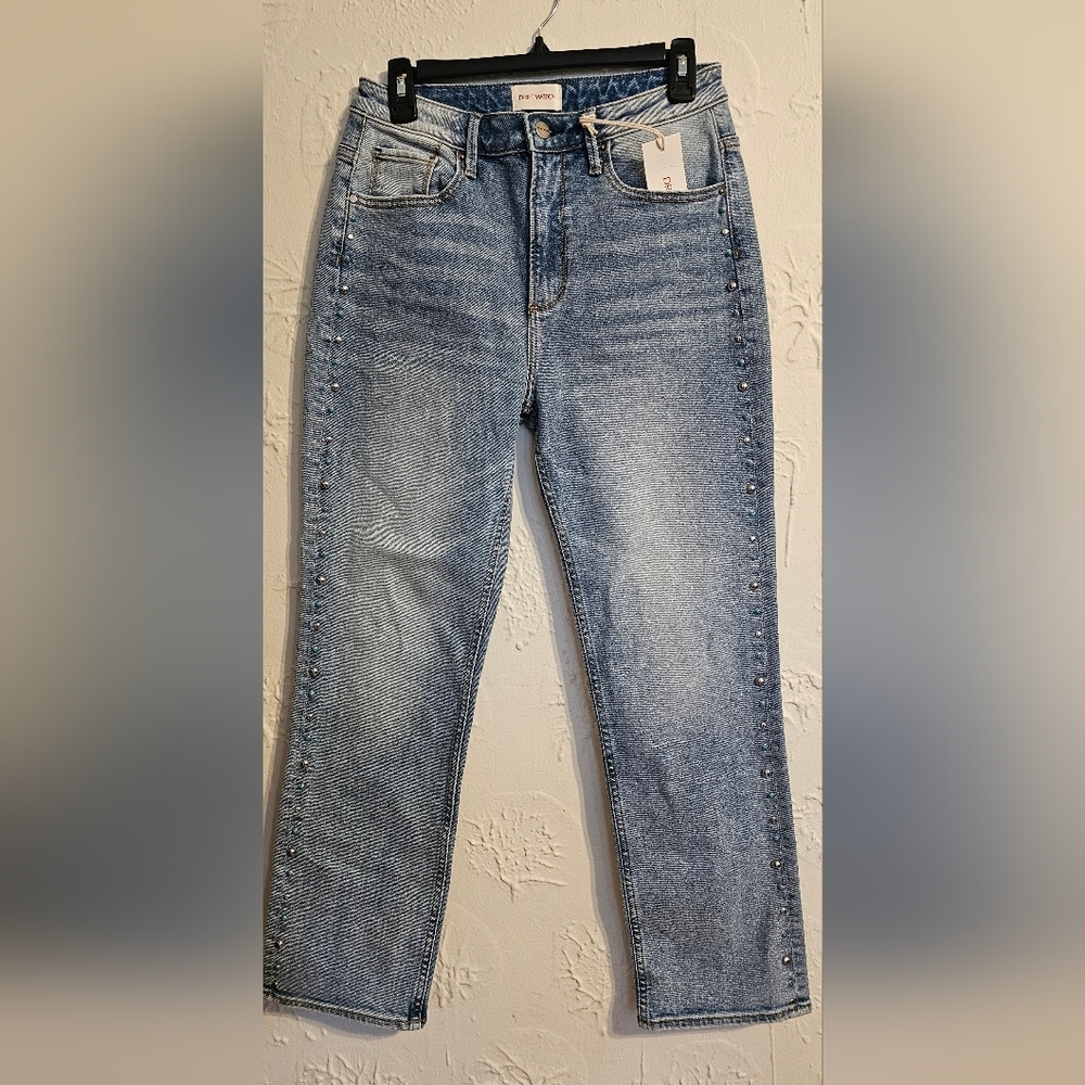 Driftwood Stella Eastwood Silver And Turquoise Studded Straight Leg Jeans